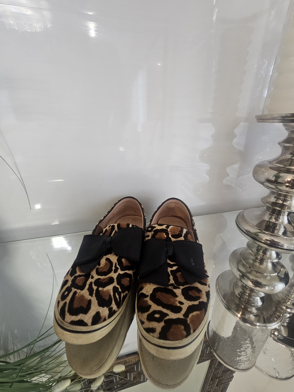 kate spade Delise Leopard Print Slip Ons with Black Bow Accent - Picture 9 of 9